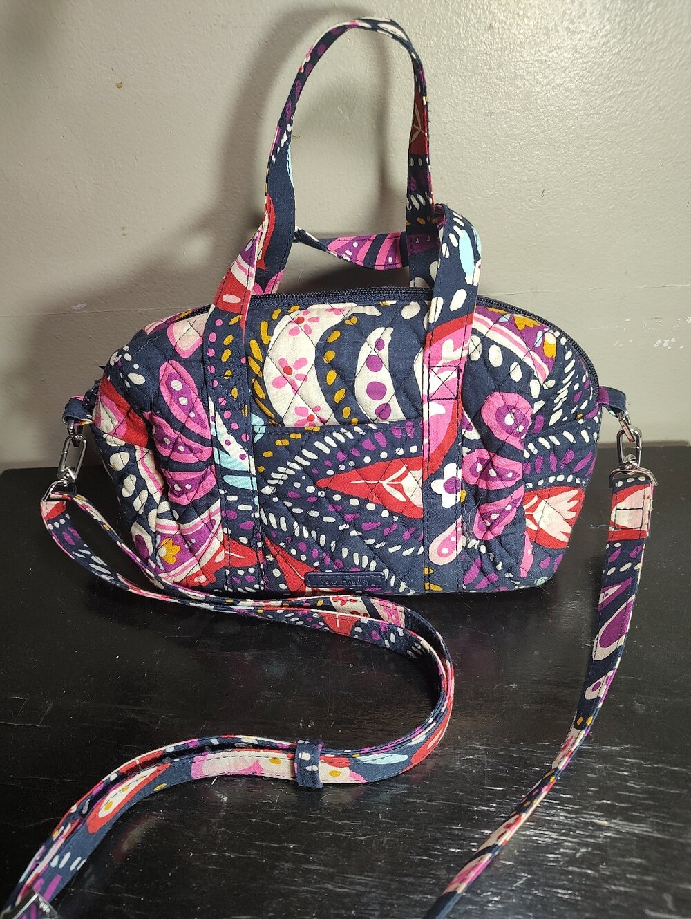 Vera Bradley Quilted Mini Satchel Crossbody - Navy Multi